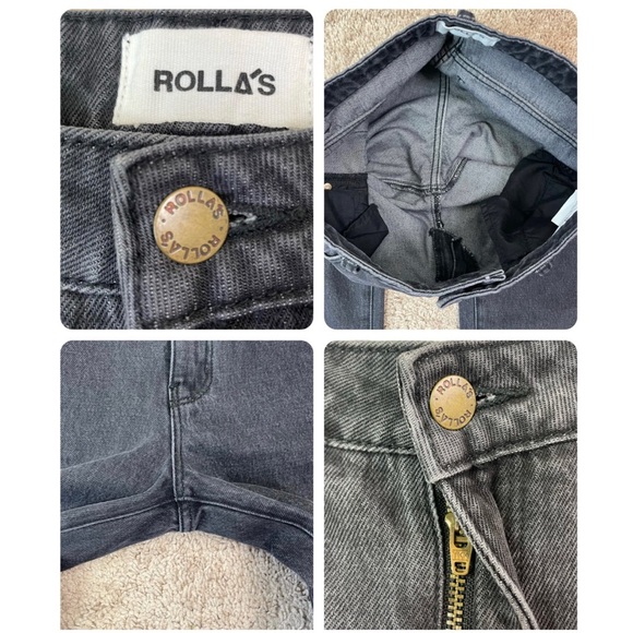 Rolla’s Original Straight Leg High Rise Denim Jeans in Brad Black Size 27 - Picture 10 of 16